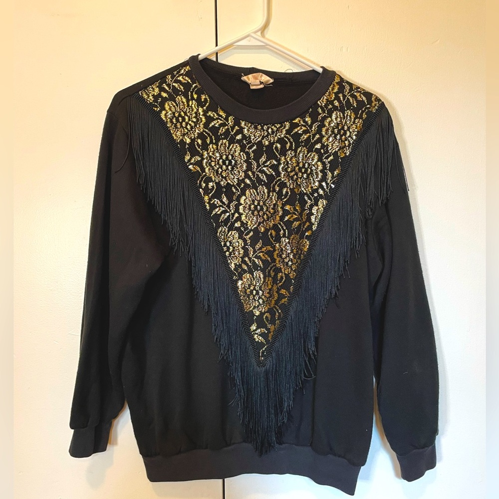Vintage 80s Fringe Sweatshirt size M